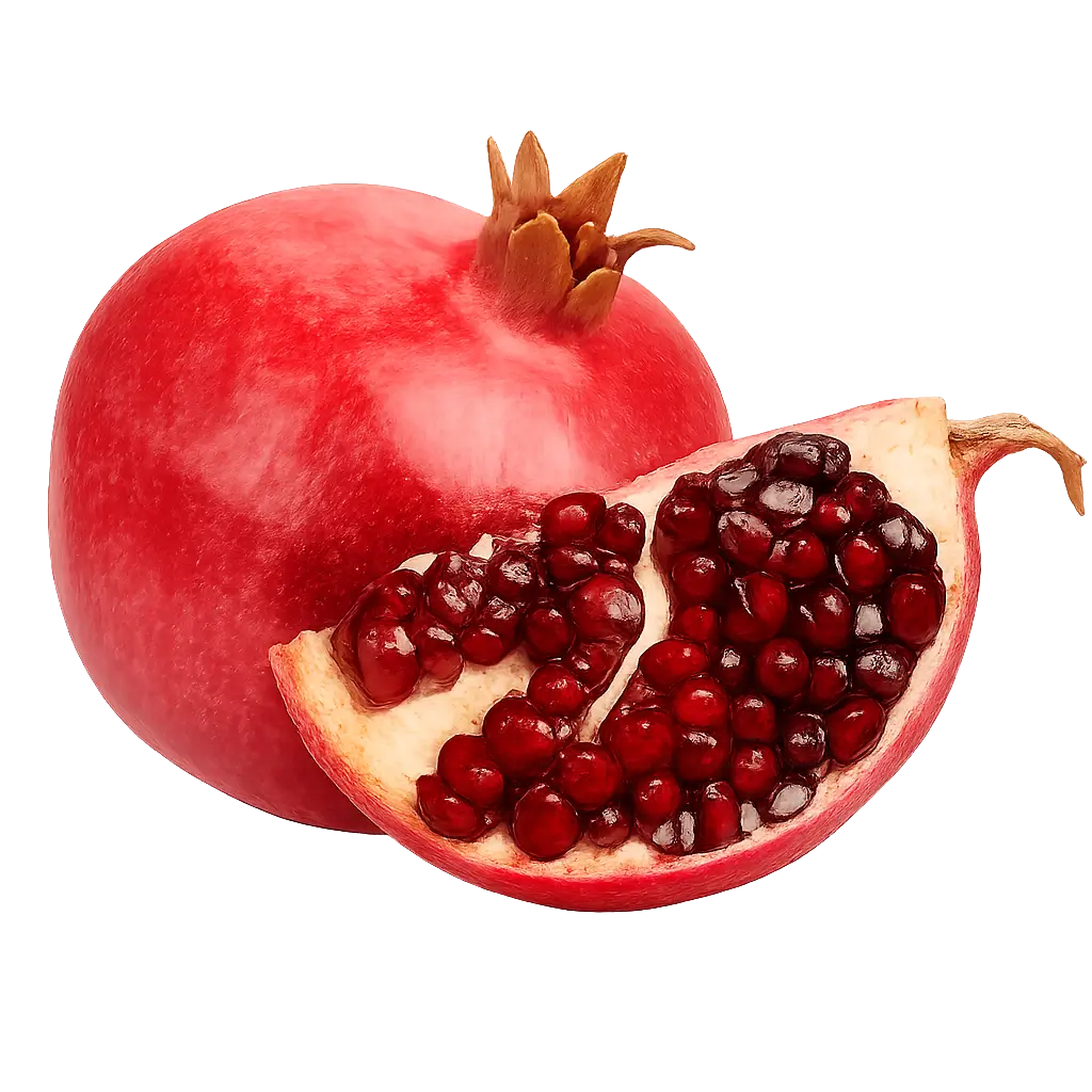 Fresh sliced pomegranate, a natural antioxidant ingredient in Striction D supplement